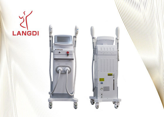 Thiết bị triệt lông Ipl hai tay cầm màu trắng để trẻ hóa da