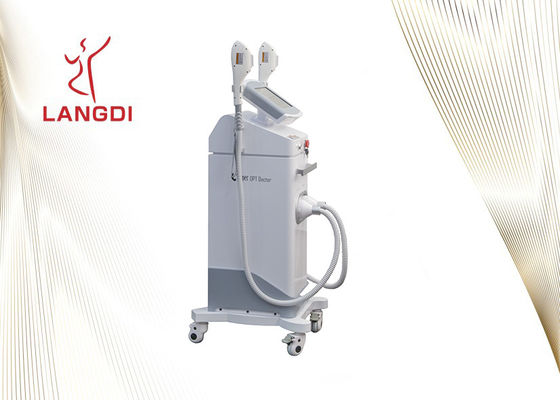Thiết bị triệt lông Ipl hai tay cầm màu trắng để trẻ hóa da